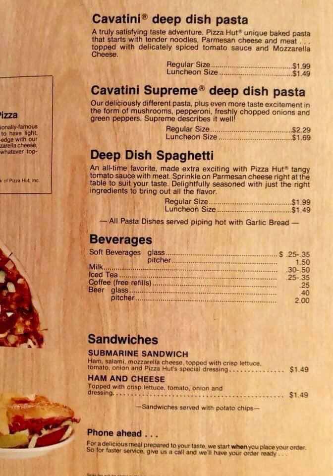 Pizza Hut Sandwich Menu With Prices